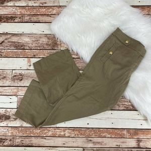 Talbots Women's Wide Leg Casual Chino Pants Size 2 Khaki Tan Front Pockets Ankle